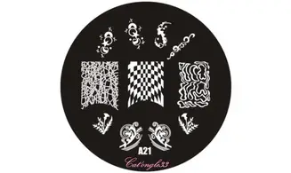 Plaque stamping ronde A21 nail art