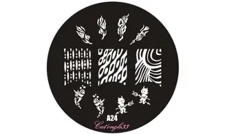 Plaque stamping ronde A24 nail art