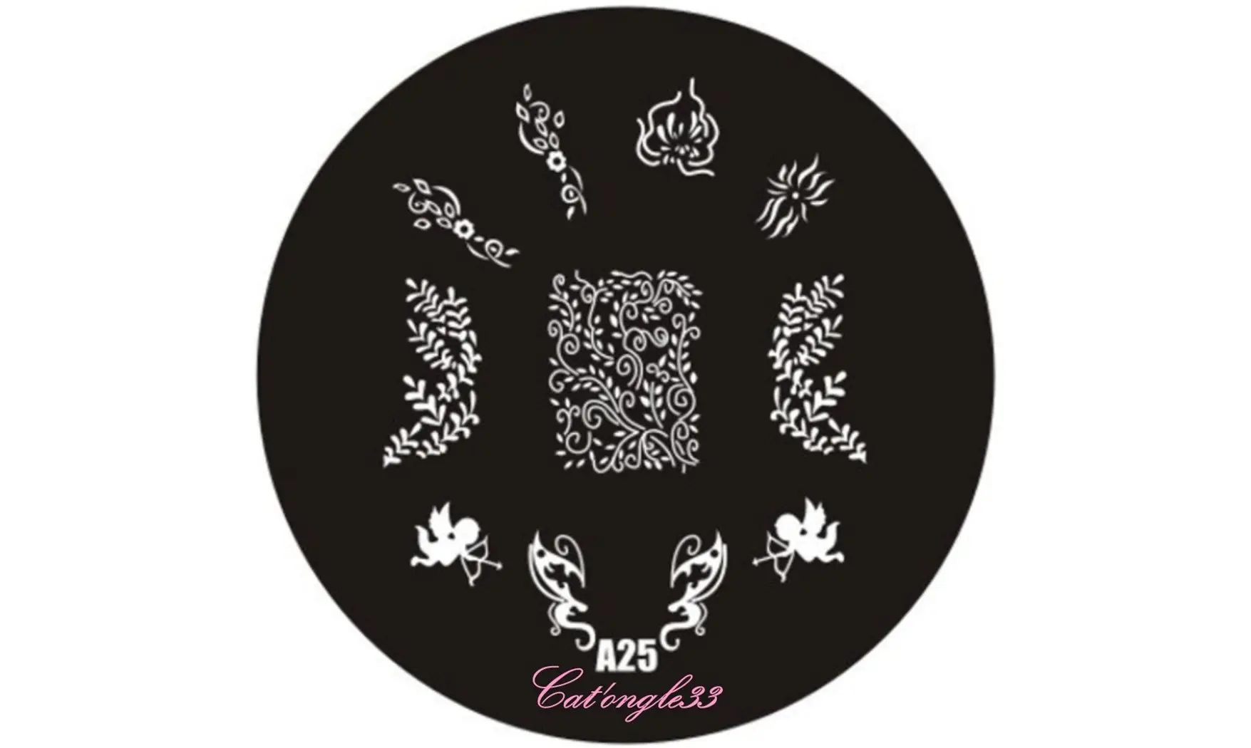 Plaque stamping ronde A25 nail art