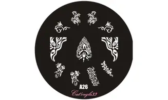 Plaque stamping ronde A26 nail art