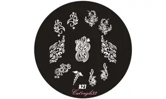 Plaque stamping ronde A27 nail art