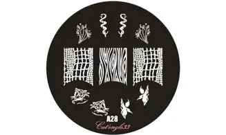 Plaque stamping ronde A28 nail art