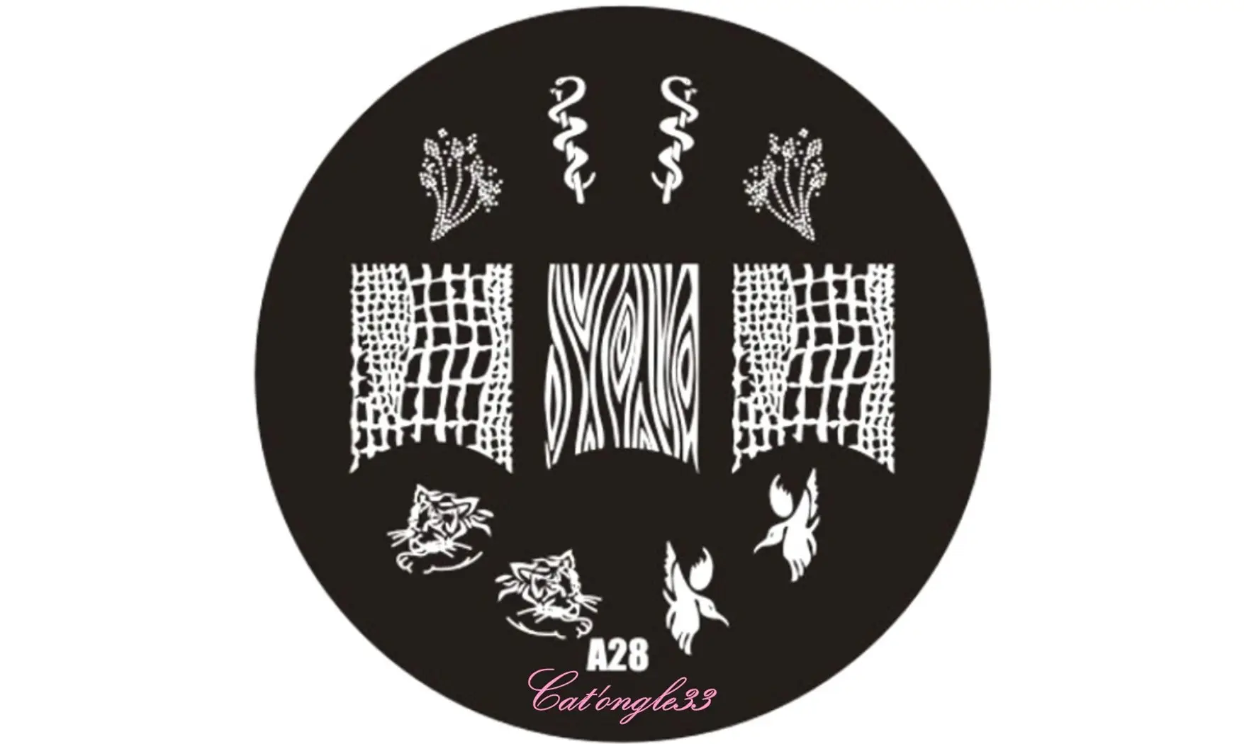 Plaque stamping ronde A28 nail art