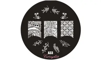 Plaque stamping ronde A33 nail art