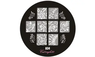 Plaque stamping ronde A34 nail art