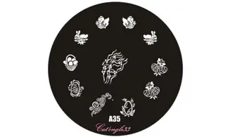 Plaque stamping ronde A35 nail art