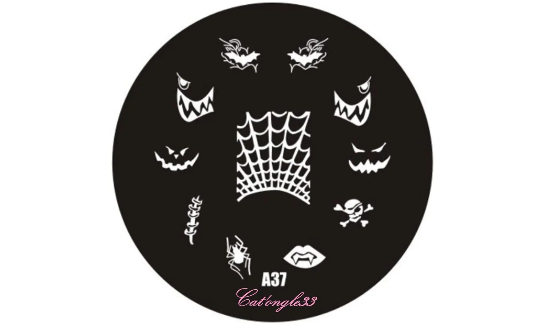 Plaque stamping ronde A37 nail art