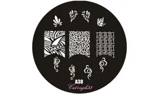 Plaque stamping ronde A38 nail art