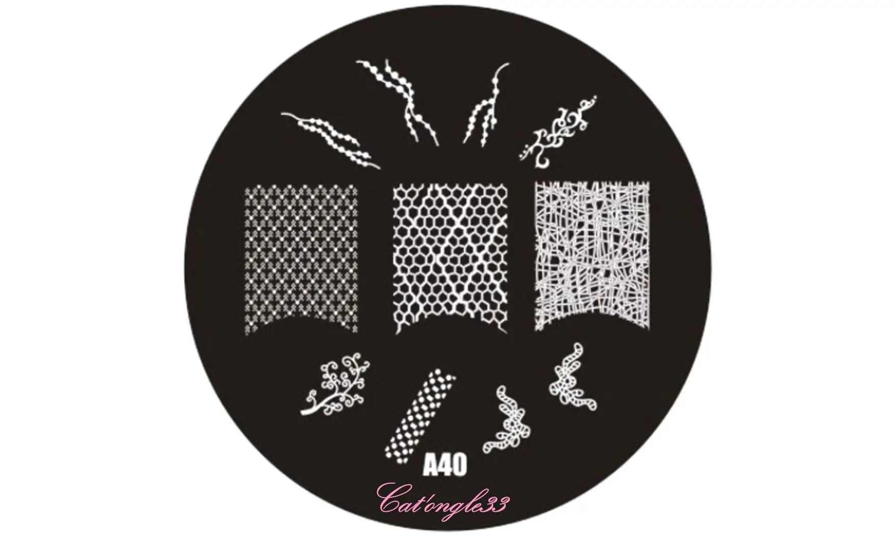 Plaque stamping ronde A40 nail art